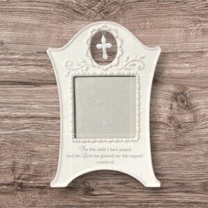 NEW Grasslands Road Baby Photo Frame Ceramic Samual 1:27 3x3 Cross White Unisex
